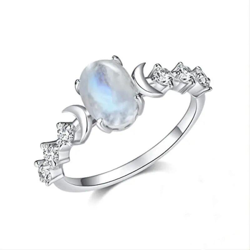 Vintage Oval Ring, Sun And Moon Design Ring, Moon Ring