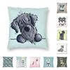 Miniature Schnauzer Dog Pet Dog Lover Cartoon Cushion Cover Animal Nordic Pillows For Sofa Puppy Easter Art