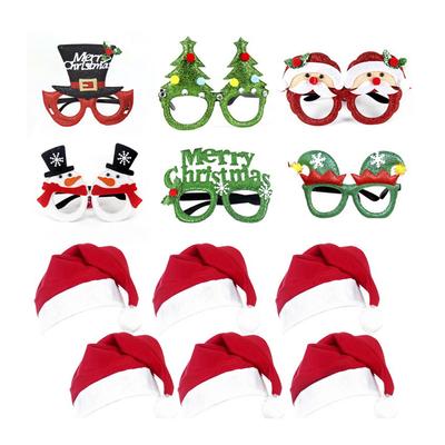 Décorations de Noël Lunettes de Père Noël pour adultes Bandeaux en tissu non tissé Cadeau pour fêtes scolaires Diffusion en direct Accessoire photo