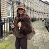 Button Embellished Brown Long Sleeved Jacket Women's Autumn Winter Collection