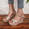Fashion Summer Cross Strap Sandals for Women Roman Style Fish Mouth Thick Bottom Sandal Slippers Casual Wedge High Heels Sandales Femme