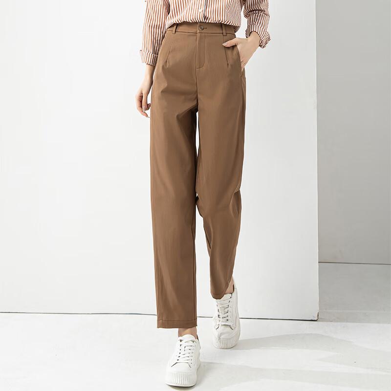 Fanzhen Women's Wrinkle-Free Drapey Straight-Leg Casual Pants