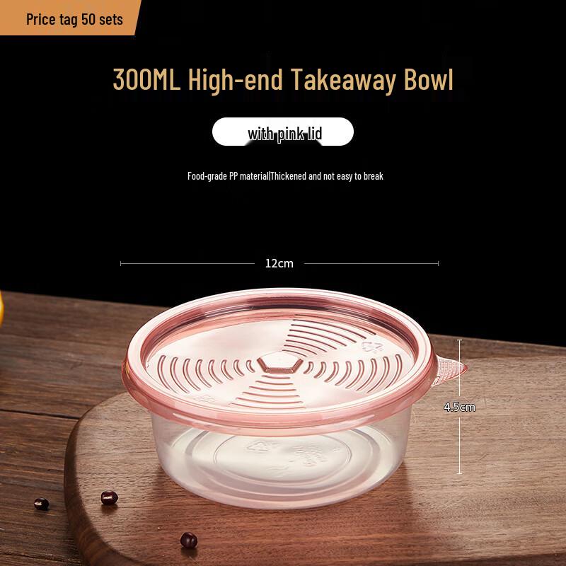

Disposable Round Pink Food Container