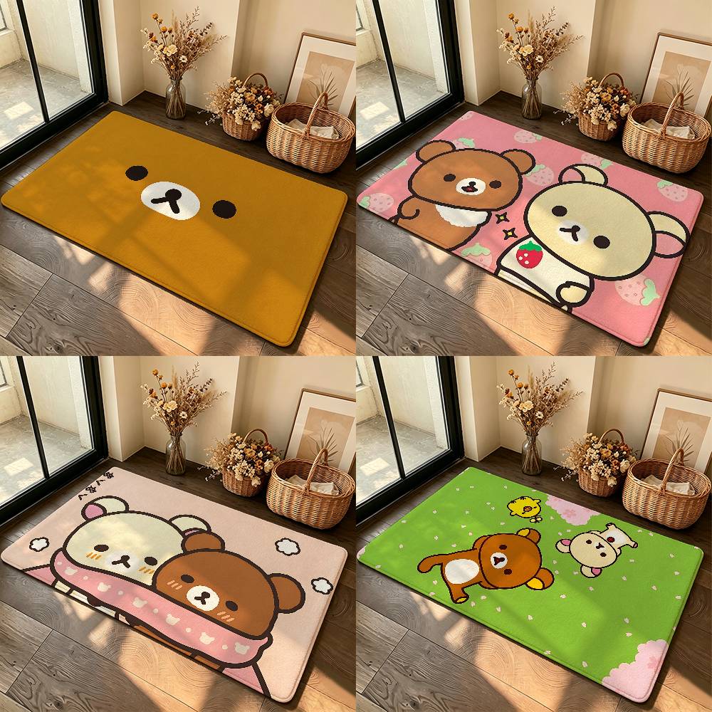 Cartoon-N-rIlakkumas Kawaii Carpet Bathroom Anti-slip Mat Door Mat Home Decoration Mat Entrance Door Mat Scratch-resistant Door
