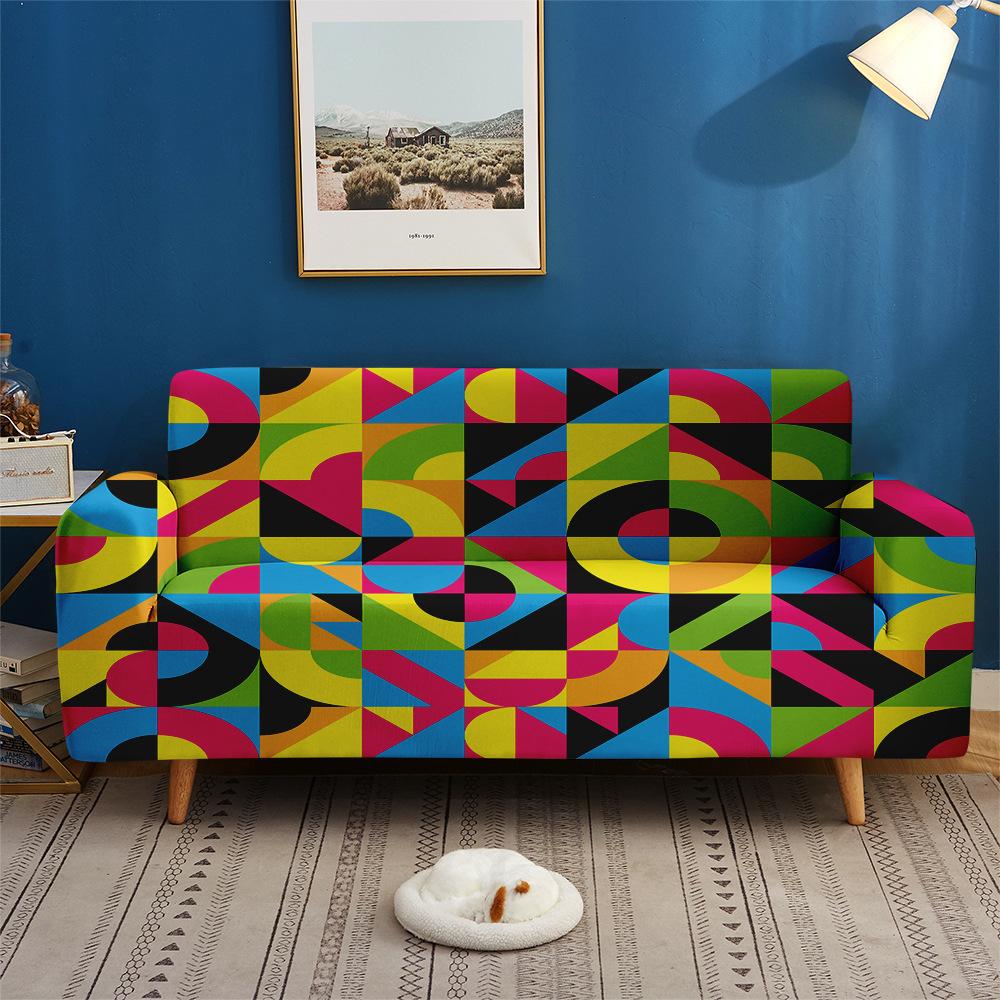 Ebay Sofa Cover Geometric Pattern Prismatic Dustproof Elastic Sofa Cover Fully Enclosed