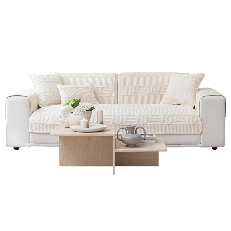 New Sofa Cushion, Universal Non-Slip In All Seasons, Modern White Pad, Light Luxury Seat Cushion, Leather Custom Cover Cover Cloth