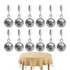 Flag Weights For Wind 12 Pieces Stainless Holder Drapery Holder With Clamp For Outdoor Picnic Party Dining Kitchen Patio Camping