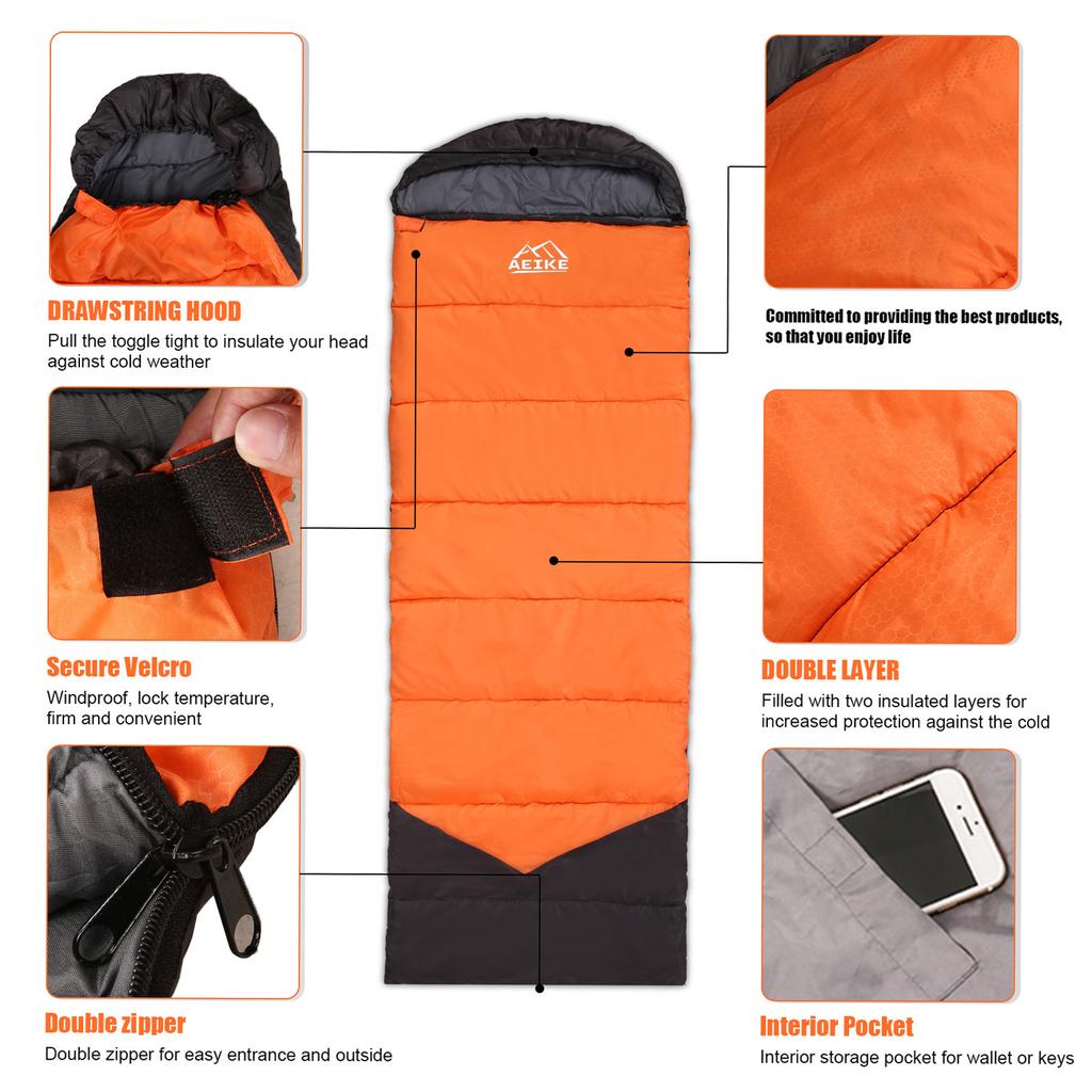 Winter Sleeping Bag Ultralight Sleeping Bag with Sorage Sack for Backpacking Hiking and Camping