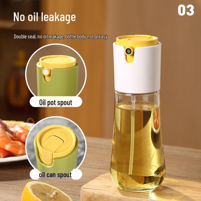 Dual-Use Oil Dispenser: Glass Bottle with Non-Drip Spray & Pour Function for Controlled Oil Dispensing
