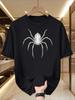 Summer Men's Pure Cotton  Spider  Print T-shirt  Casual Stylish Loose and Breathable Suitable for Everyday Wear