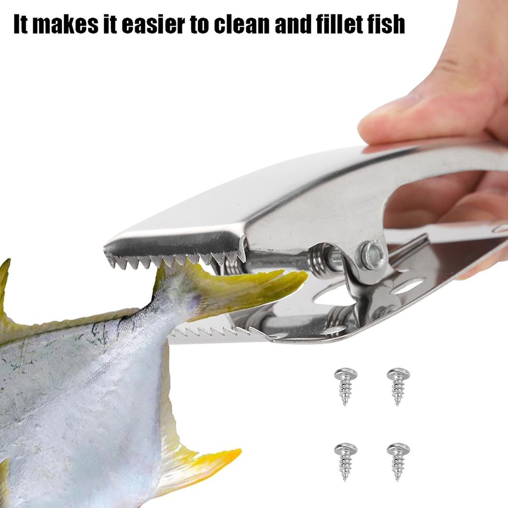 Stainless Steel Fish Fillet Clamp   Jaw Holds Fish Securely Spring-Loaded, Idl for Outdoor Camping Picnics or Home Use