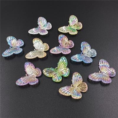 Pulseira Laser Colorida para Fazer Colar Contas de Borboleta Acessórios de Joalheria da Moda 10pcs Contas Soltas Material DIY Feito à Mão