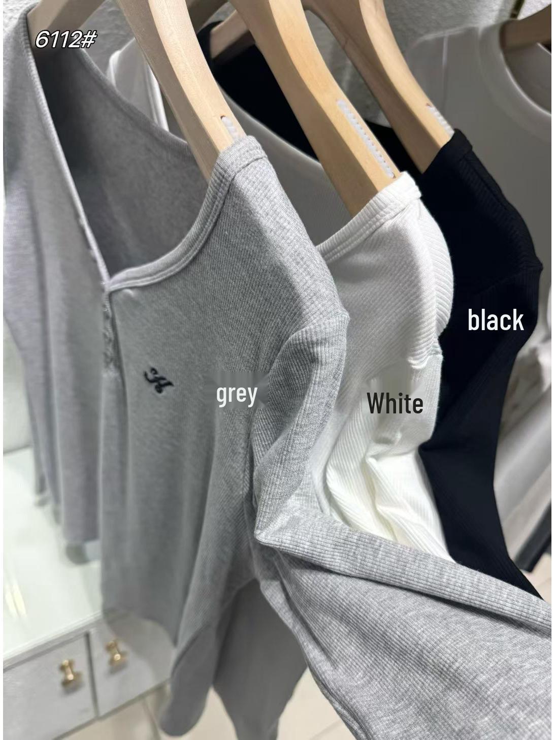 

Топ большого размера с V-образным вырезом, на пуговицах, с длинными рукавами и вышивкой - Женская осенне-зимняя коллекция Large Brushed Lining серый