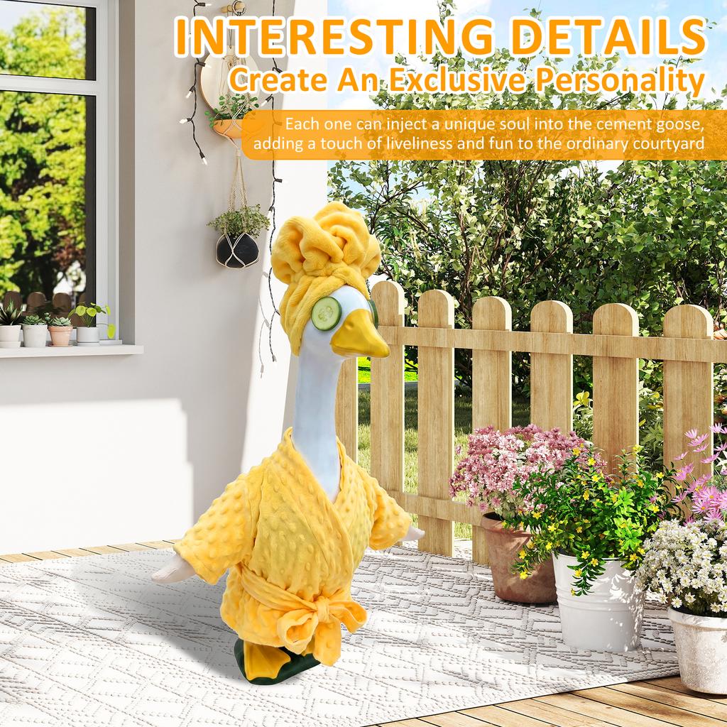Goose Outfit Lady Porch Clothe Lawn Goose Costume Goose Dress Garden Statue Dress Up Clothing for Home Outdoor Yard Statue Decor