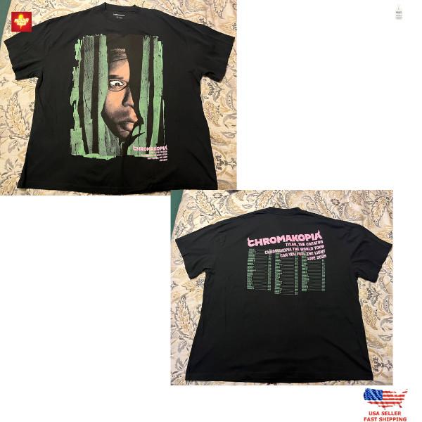New Apparel Tyler the Creator Chromakopia Tour 2025 XXL black shirt Fan Redesign Unisex T-Shirt XXXL