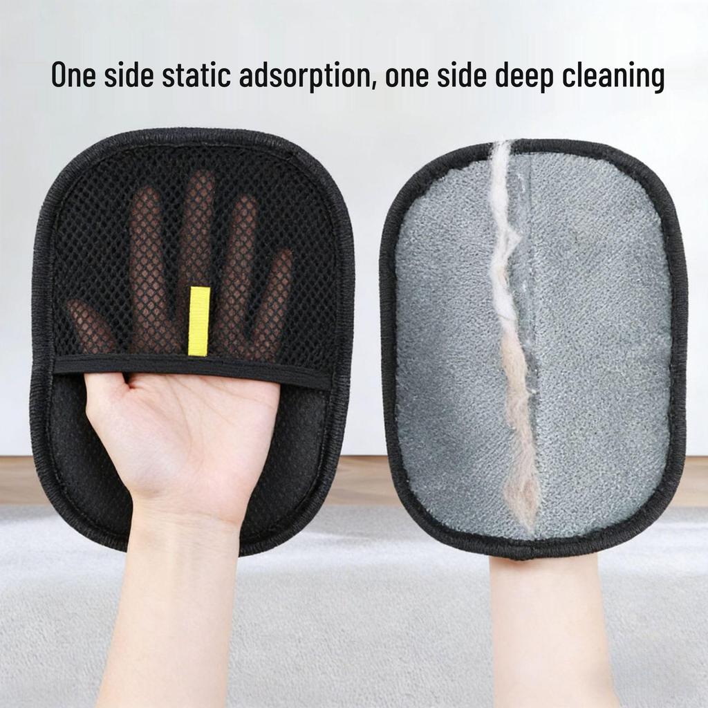 Pet Hair & Dust Removal Gloves - Double-Sided Bristles for Sofa, Clothes, and Cats
