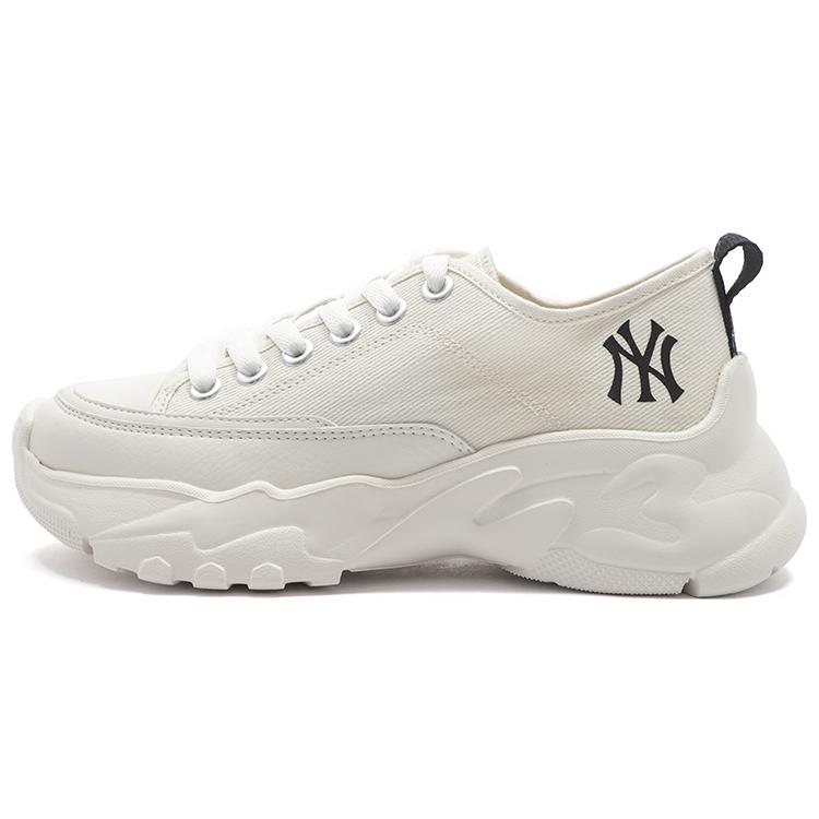 New MLB Chunky High Wear Resistant Height Increasing Low Top Chunky Sneakers Unisex White 3ASHUL22N-50WHS