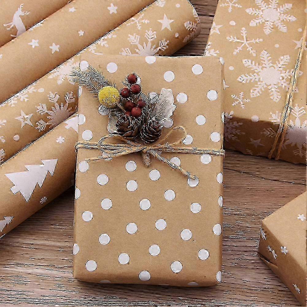 Christmas Birthday Party Wrapping Paper Sheets - 5 Papers Included