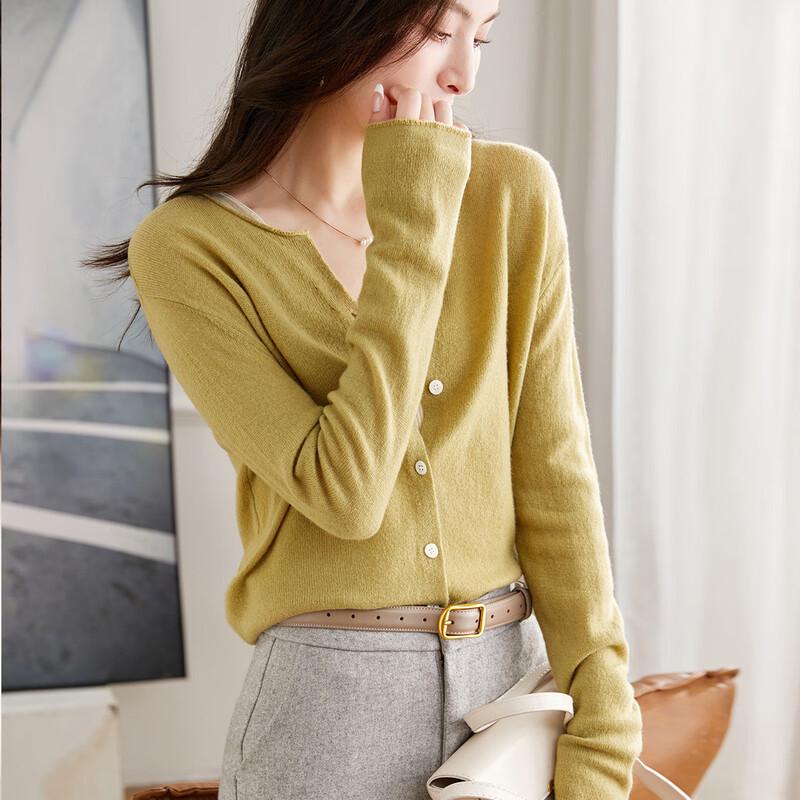 Srcr Women's 100% Wool Knit Cardigan