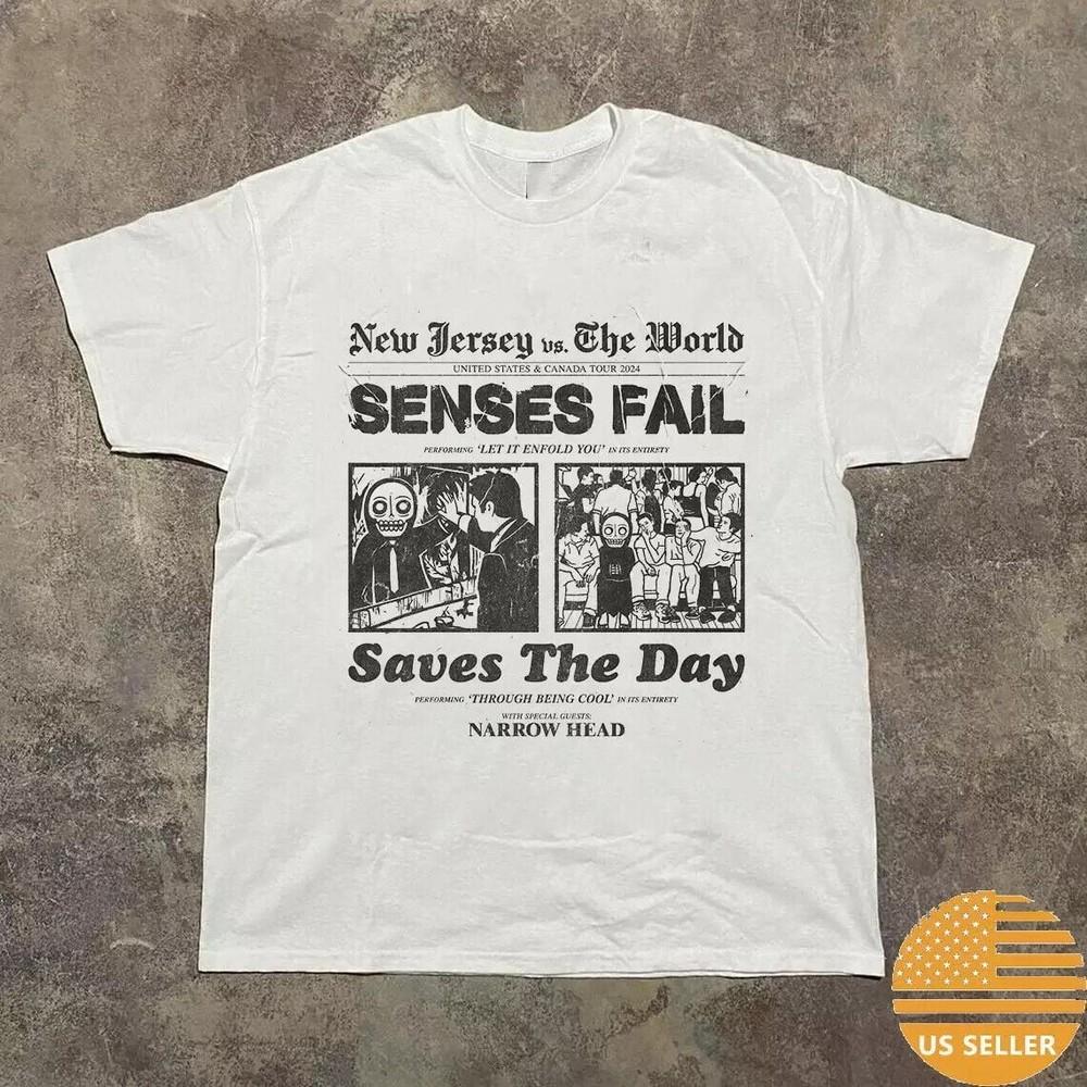 Senses Fail and Saves The Day Band Tour 2024 Unisex T-Shirt AQ55 Unisex T-Shirt XXXL