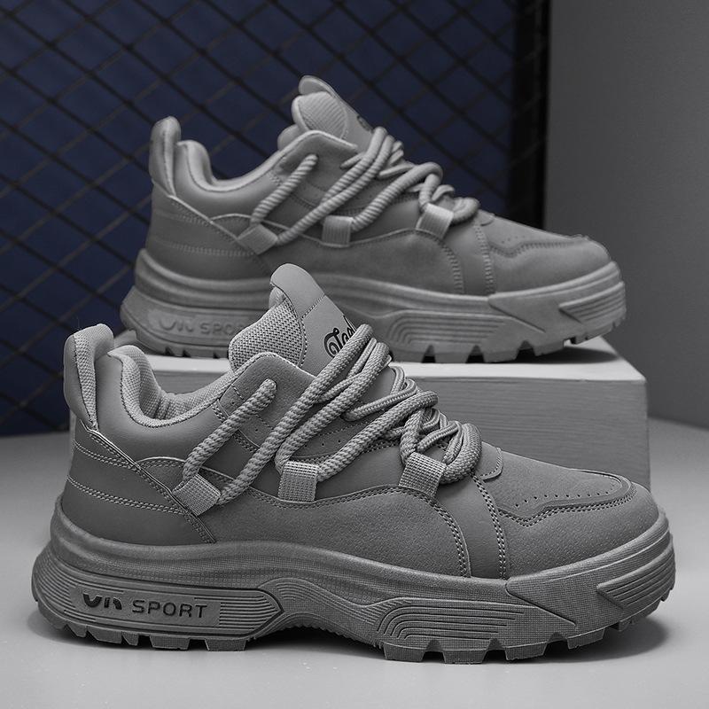 

Мужская модная обувь для инструментов на толстой подошве, нескользящая, износостойкая, удобная повседневная мужская обувь с мягкой внутренней частью 43 серый