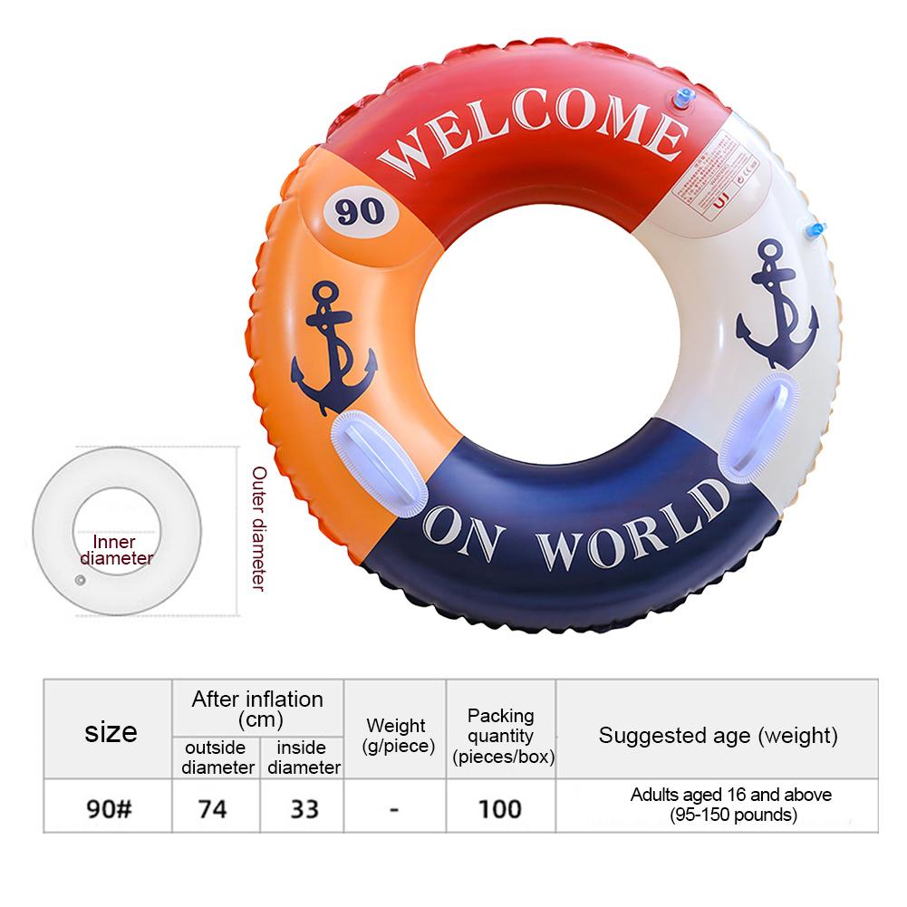 Inflatable Swim Ring Pool Floating Rings Leakproof with Handle Blow Up Swim Tube Water Play Equipment PVC Pool Floats for Adults