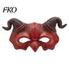 Gothic Demon Mask Halloween Ram Horn Mask, Horror Devil Half Face Lightweight Masquerade for Cosplay Costume Party