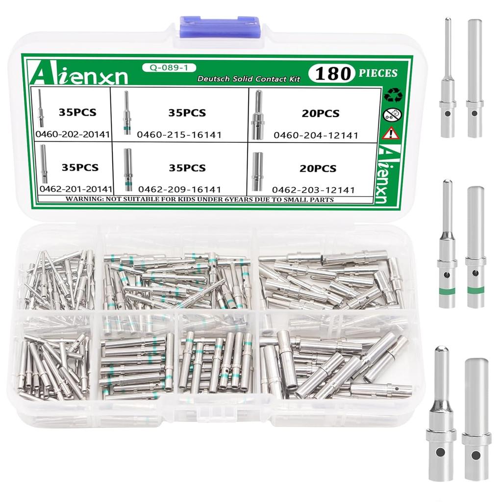 30 Pairs (60PCS) DT P Contact Size 16 Male Female Terminals, DT Connector/Terminal Kit for Deutsch Connector 14-20 AWG Wire Gauge