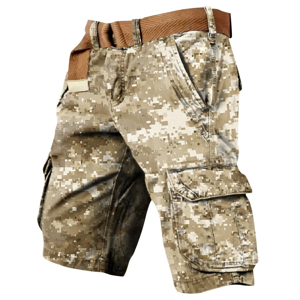 Men's Independence Day Printed Multi Pocket Workwear Shorts