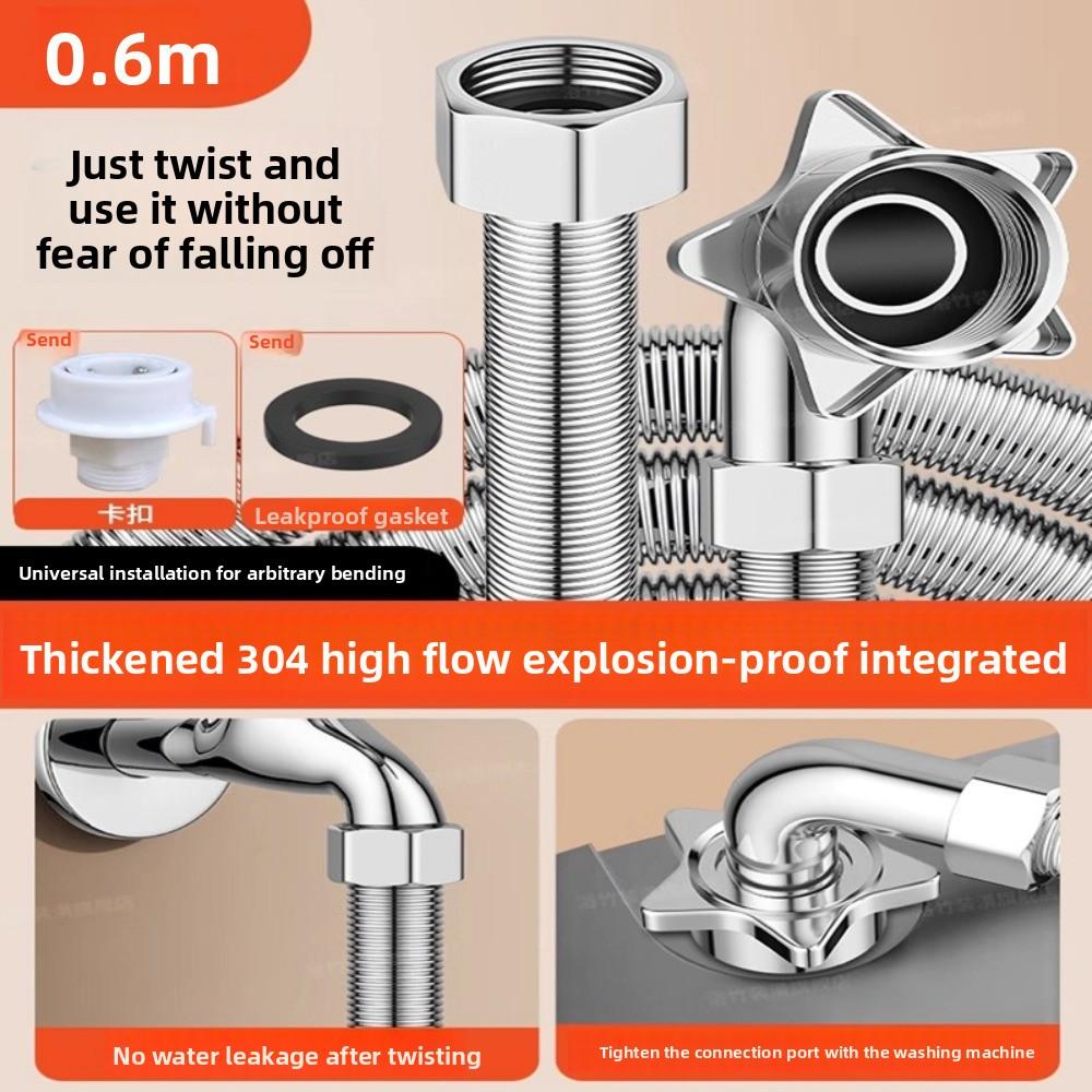 

Washing Machine Inlet Hose Flexible Dishwasher Hose Extension Washer Corrugated Inlet Pipe Seal Washing Machine Hose