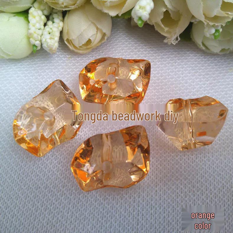 DIY Acrylic Irregular Beaded Earring Kit - Imitation Crystal Ice Cube Beads (19x28mm)