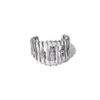 Elegant Black Agate Sterling Silver Women's Ring - Retro Design, Colorfast, Light Luxury Jewelry.