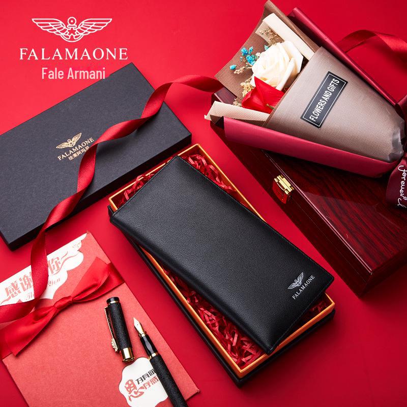 

Длинный мужской кошелек Farley Armani — элегантный подарок для отцов, мужей, на дни рождения, бойфрендов или китайский День святого Валентина 19 inches
