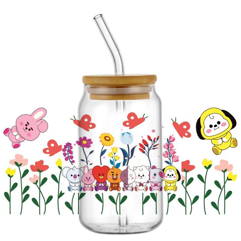 Popular Korean Oppa Groups Easy Peel Waterproof Party Diy Decals 3D Transfers Uvdtf Tumbler Stickers 16Oz Uv Dtf Cup Wraps