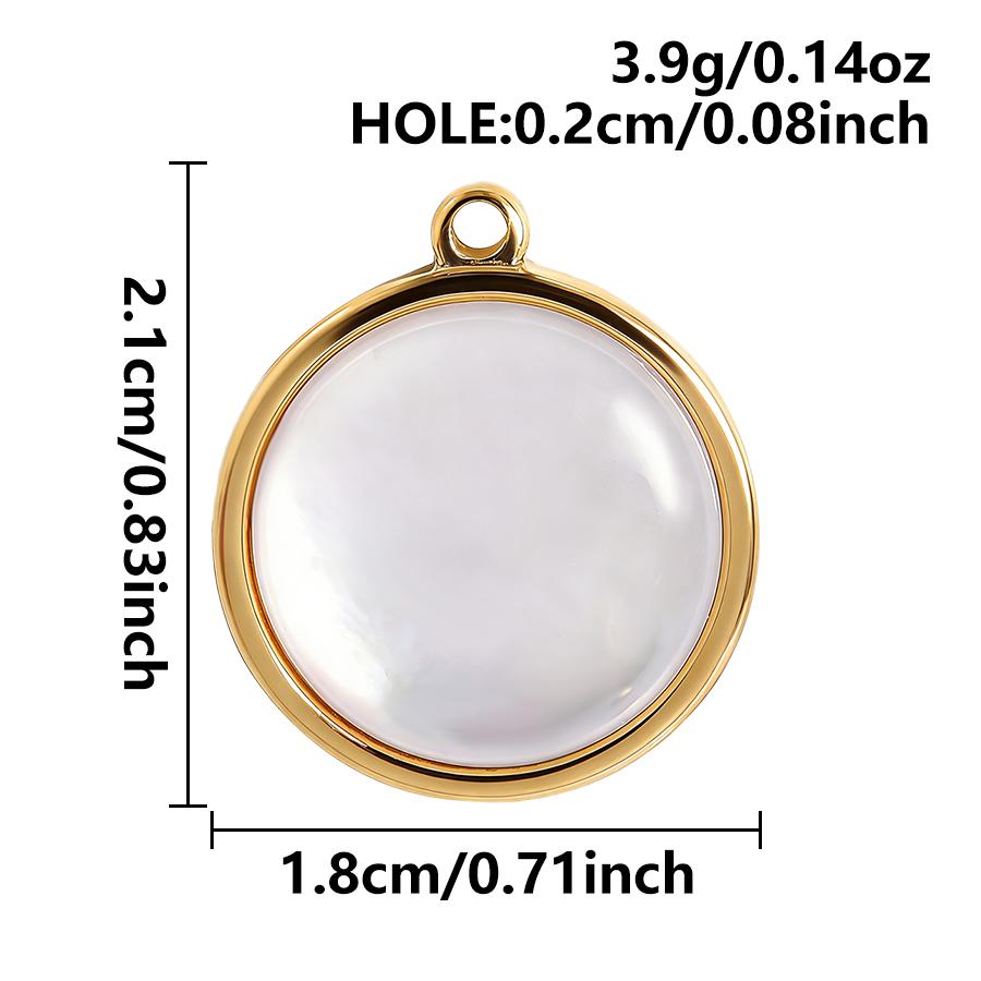 3pcs Gold/Silver Color PVD Metal Charms White Shell Stainless Steel Pendants For Jewelry Making Supplies Rhinestone DIY Pendant