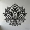 1 Stück Lotus Mandala Metall-Wandskulptur 2D Flacheisenkunst für Wohnzimmer Schlafzimmer Büro Yoga-Studio Moderne Minimalistische Hängedekoration Meditationsraum