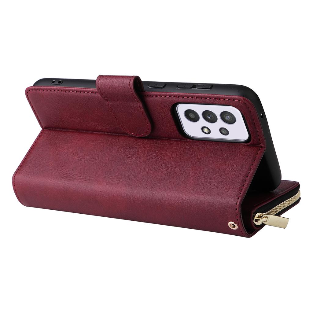 For Samsung Galaxy A33 5G Zipper Wallet Case Card Slots Leather Phone Cover