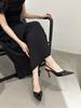 Nude high heels! Niche design sense bow hollow fairy bag head sandals