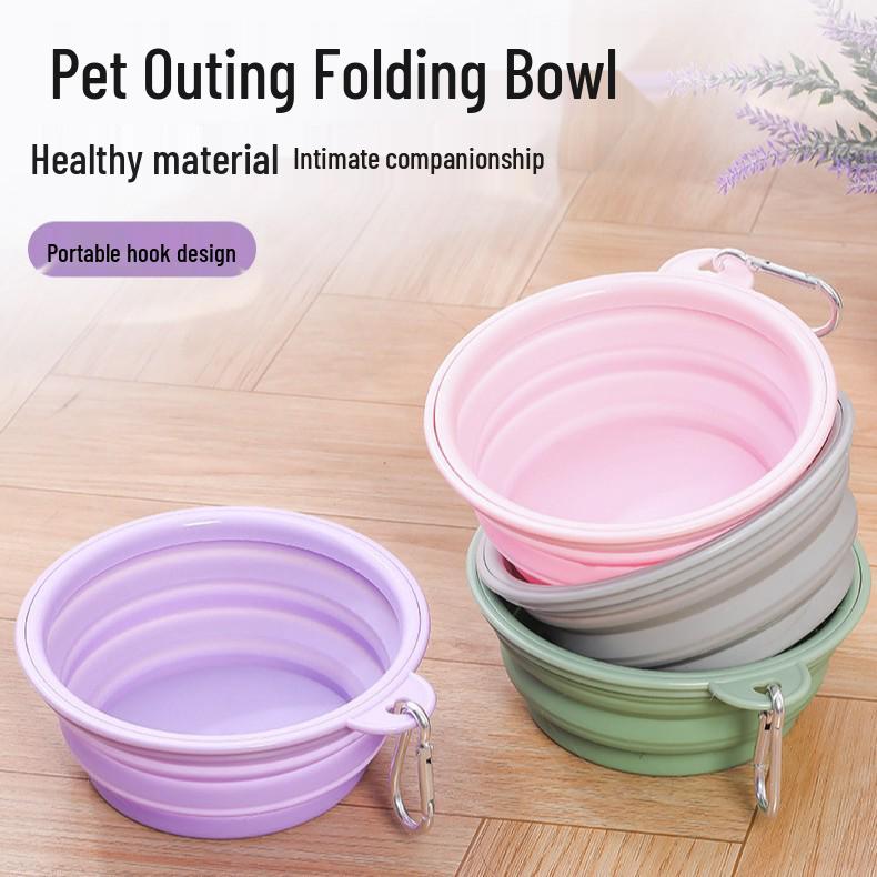 Popular Silicone Foldable Macaron Pet Bowl - Compact Outdoor Water & Food Dish for Dogs