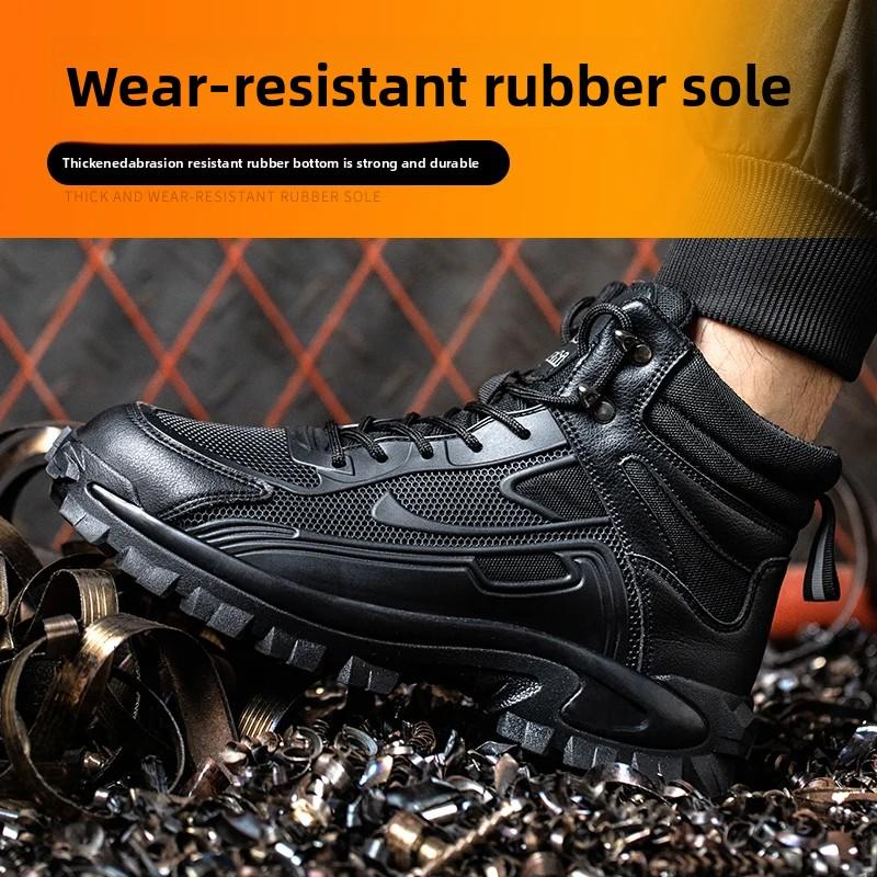 New Fashion Winter Men Safety Work Boots Breathable Steel Toe Cap Indestructible Anti Smashing Male Shoes Footwear