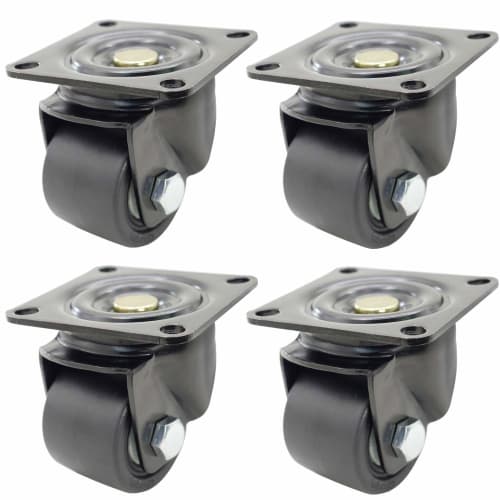 

Dr. Luck 2.5-inch Heavy-Duty Black Nylon Casters, Wheel Diameter 65mm, Swivel Casters, Set of 4, Total Load Capacity 2000kg