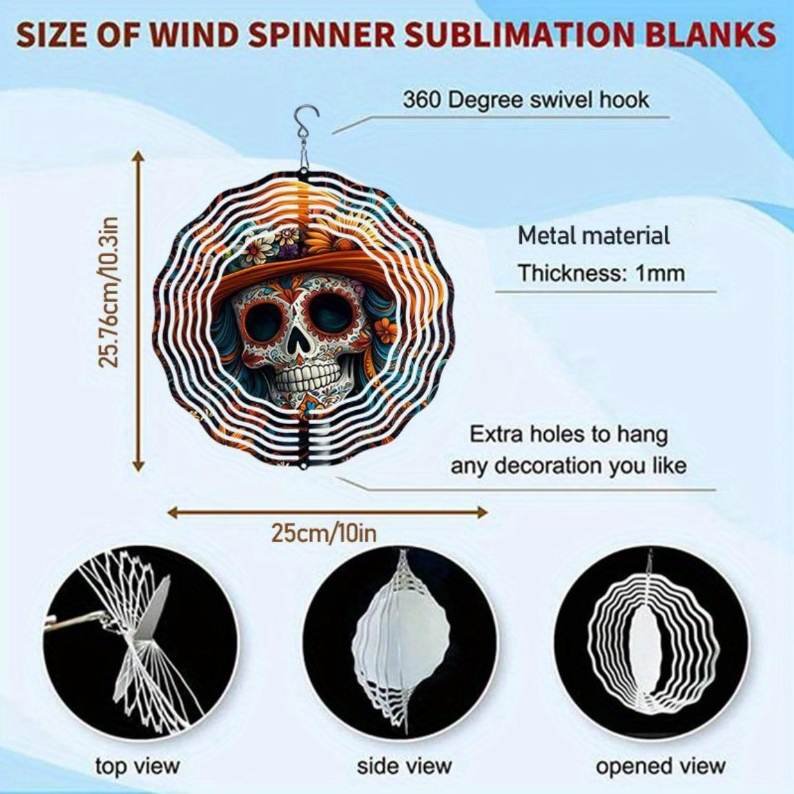 

Череп Синко де Майо в сомбреро с вертушкой – Красочный уличный подвесной декор, работающий от ветра, Бесконечно вращающееся садовое искусство 01A