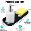 Silicone Kitchen Soap Tray & Bathroom Trays, Holders & Organizers - Dish Soap Holder, Kitchen Sink Tray, Heat Resistant (Black)