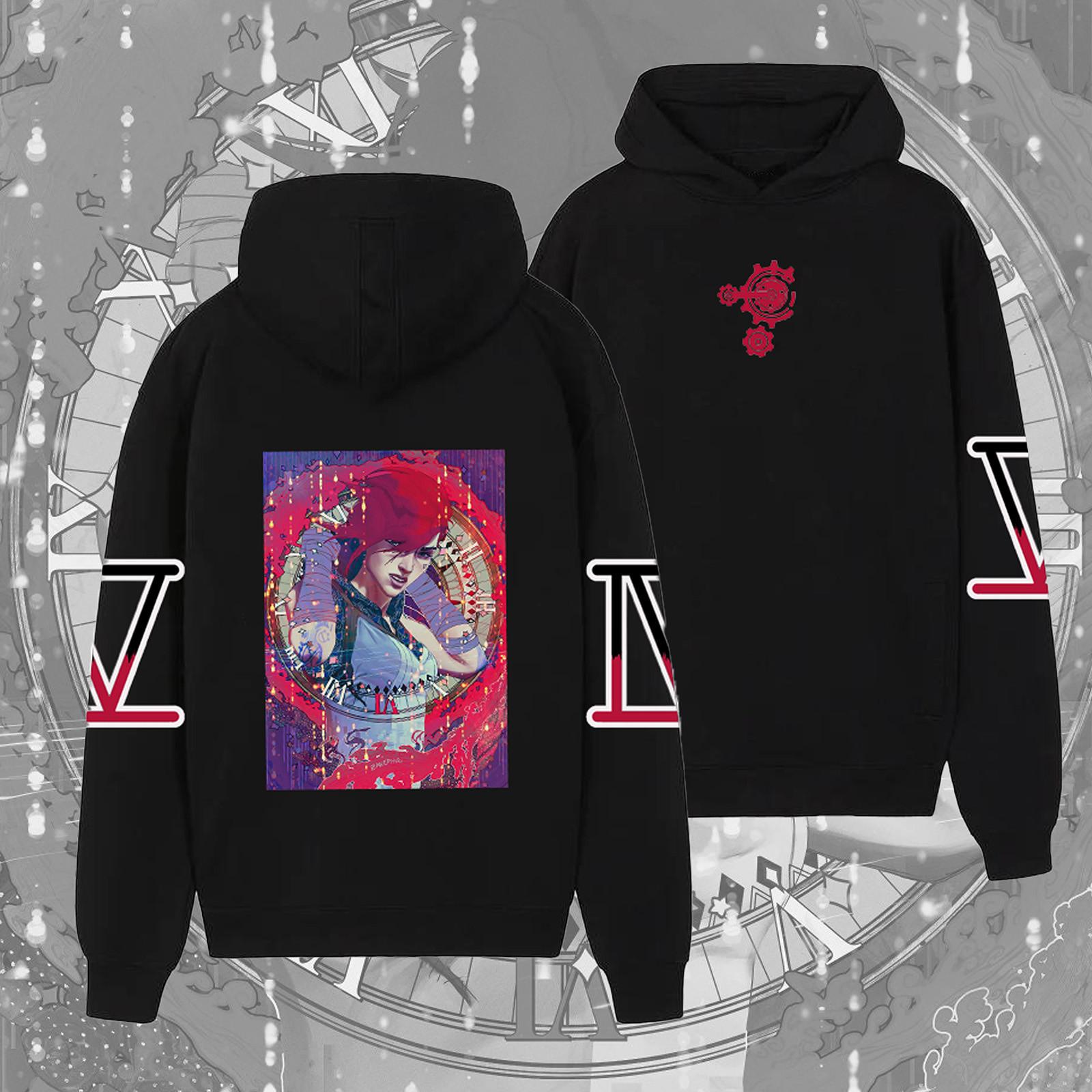 

Женская мода O-образный вырез с длинным рукавом и принтом, толстовка с капюшоном S красный