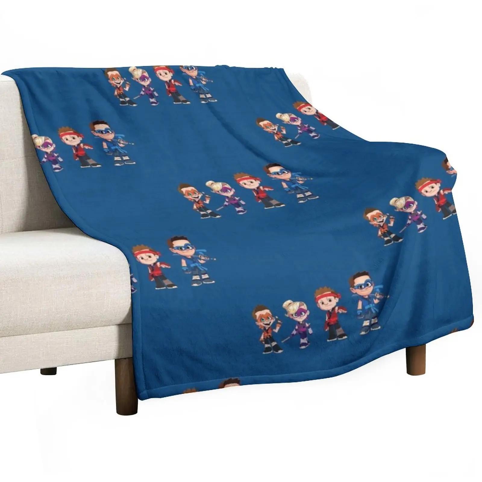 Ninja Kidz, Cartoon Ninjaz Throw Blanket Loose Blanket Nap Blanket Soft Plaid Plaid 30x40in