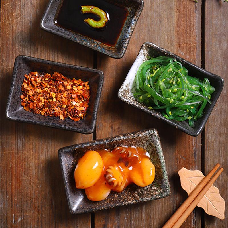 Ceramic Raised Corner Sushi & Sauce Dishes