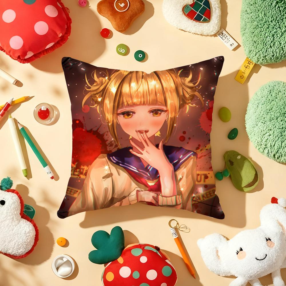 H-Himiko Toga Anime Girl Cushion Cover Plush Fabric Soft Double-Sided Printed Sofa Warm Winter Home Gift Pillow Cover