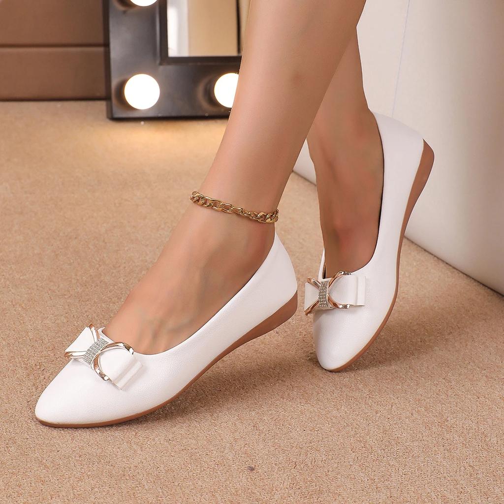 Shoes for Women Loafers Butterfly-Knot Breathable Slip on Shallow Flats Luxury Shoes Elegant Office Women Shoes Zapatos De Mujer