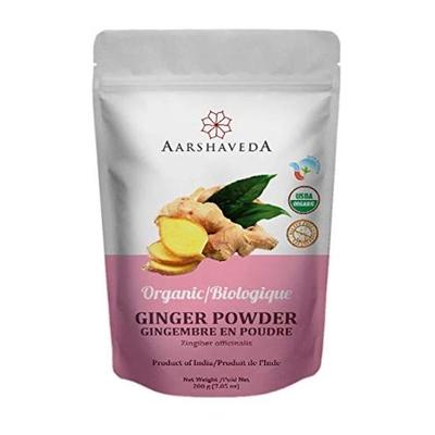 Aarshaveda Organic Ginger Root Powder | USDA & INDIA ORGANIC Certified | Halal India Certified | 200g
