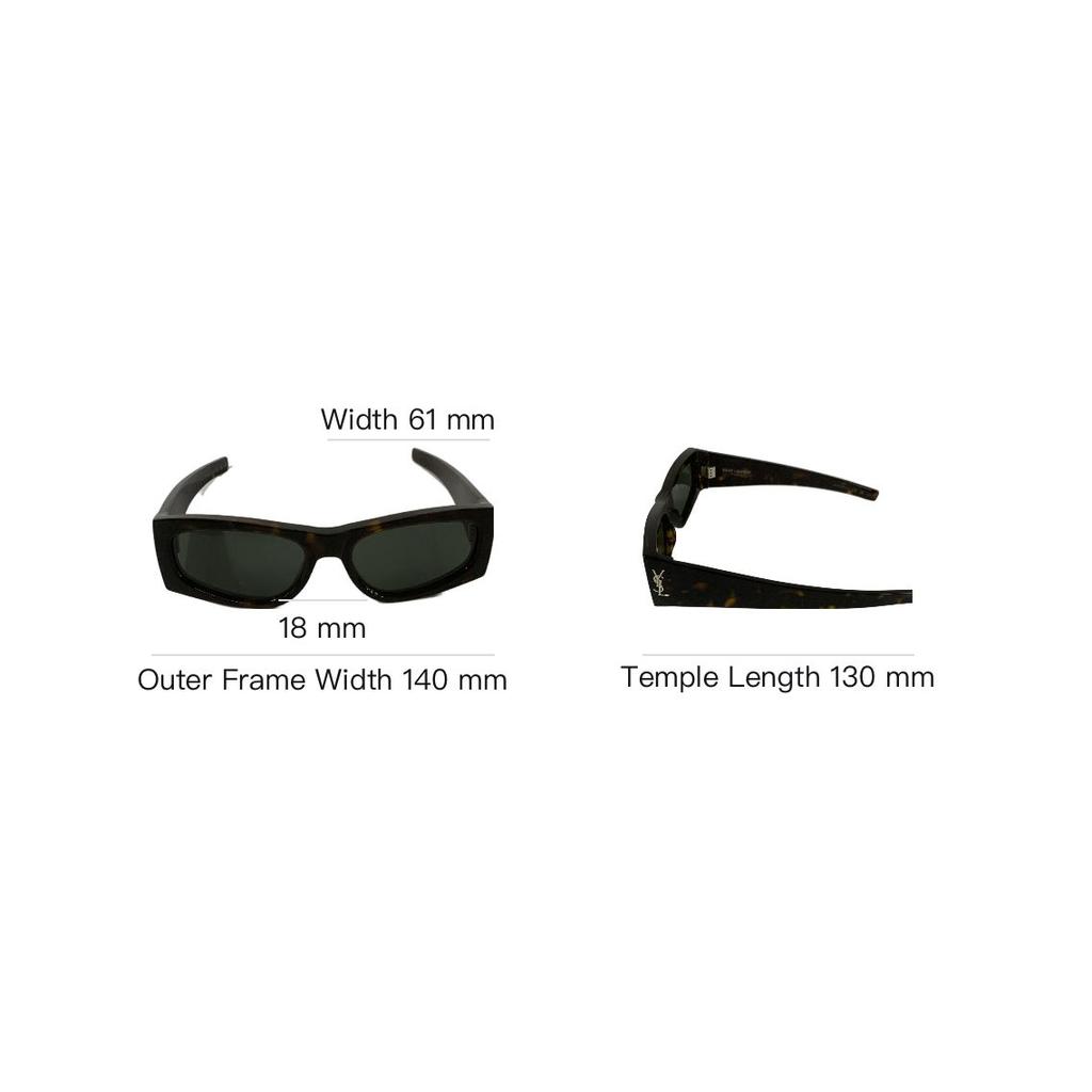 Saint Laurent Logo Rectangle Sunglasses Women Sunglasses Tortoise SLM140F-003